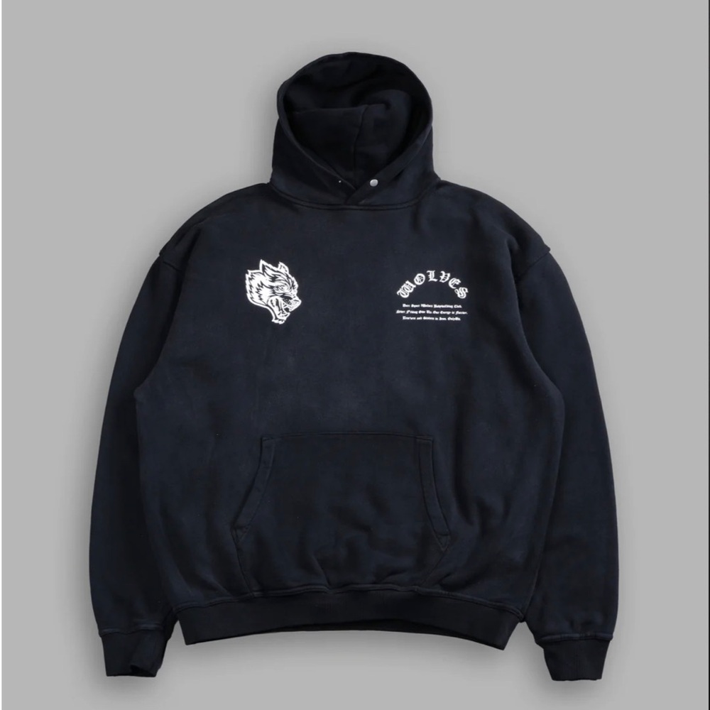 THE LAST LAUGH "PIERCE" HOODIE IN BLACK DRIFT WASH SIZE XL - Picture 2 of 2